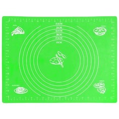 Коврик для выпечки и раскатки теста многоразовый силиконовый iQZiP 30см х 40см цвет зеленый, термостойкий до +250°С