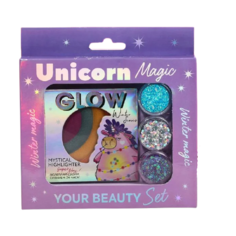 Beauty Fox радужный хайлайтер и 3 баночки глиттера для лица и тела "Unicorn Magic"