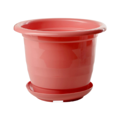 Горшок Доляна с поддоном Арена 19 x 19 x 14.5 см коралловый