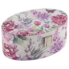 Шкатулка "Цветы", овал, 17,5х11,2х6 см Волшебная Страна