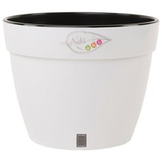 Горшок Santino Asti 2,5л, белый-черный, с системой автополива