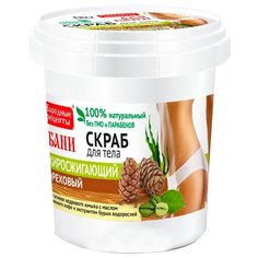 Народные рецепты Скраб для тела ореховый жиросжигающий для бани, 155 мл