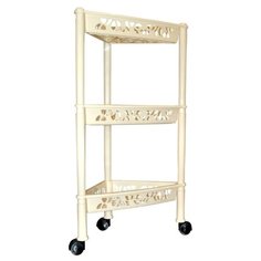 Этажерка BranQ коллекция Prima, угловая, трехсекционная, цвет слоновая кость, Размер 383х222х140