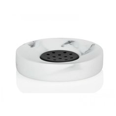 Andrea House Мыльница эффект белого мрамора и черный хром