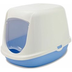 Beeztees Туалет-домик для котят бело-голубой закрытый для кошек белый 44x35x32 см (2 шт) Savic