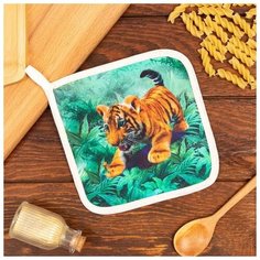 Прихватка "Озорной малыш" 17х17см,35% х/л,65% п/э,ватин 250г/м2 Доляна