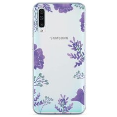 Силиконовый чехол "Сиреневая цветочная рамка" на Samsung Galaxy A50 / Самсунг Галакси А50 Case Place