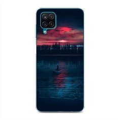 Силиконовый чехол "Лодка в закате" на Samsung Galaxy A12 / Самсунг Галакси А12 Case Place