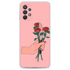 Силиконовый чехол "Розы и нож" на Samsung Galaxy A32 / Самсунг Галакси А32 Case Place