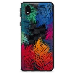 Силиконовый чехол "Рамка из перьев" на Samsung Galaxy A01 Core / Самсунг Галакси А01 Core Case Place
