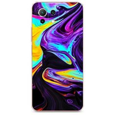 Силиконовый чехол "Фиолетовый флюид арт" на Xiaomi Mi 11 Lite / Сяоми Ми 11 Лайт Case Place