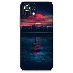 Силиконовый чехол "Лодка в закате" на Xiaomi Mi 11 Lite / Сяоми Ми 11 Лайт Case Place