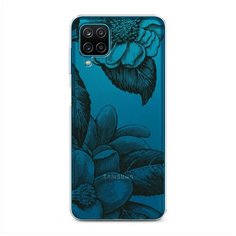 Силиконовый чехол "Цветы тату" на Samsung Galaxy A12 / Самсунг Галакси А12 Case Place
