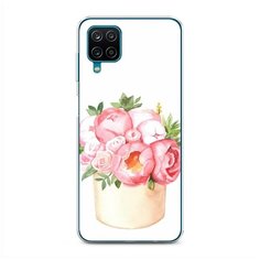 Силиконовый чехол "Коробка с пионами" на Samsung Galaxy A12 / Самсунг Галакси А12 Case Place