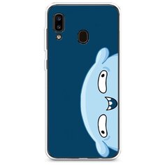 Силиконовый чехол "Подушка синий фон" на Samsung Galaxy A20 / Самсунг Галакси А20 Case Place