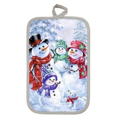 Прихватка прямоугольная Снеговики 22х15 см, микс, поролон, пэ 100% 7162686 Гранд Стиль