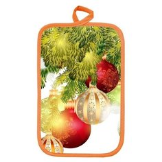 Прихватка прямоугольная Шары 22х15 см, микс, поролон, пэ 100% 7162688 Гранд Стиль