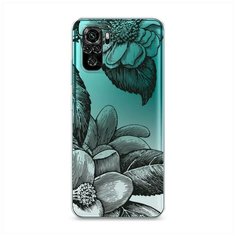 Силиконовый чехол "Цветы тату" на Xiaomi Redmi Note 10 / Сяоми Редми Нот 10 Case Place