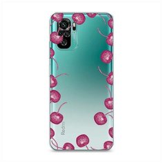Силиконовый чехол "Рамка из вишни" на Xiaomi Redmi Note 10 / Сяоми Редми Нот 10 Case Place