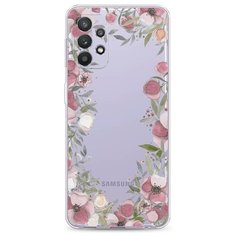 Силиконовый чехол "Розовая цветочная рамка" на Samsung Galaxy A32 / Самсунг Галакси А32 Case Place