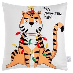 Подушка Этель "Мяу" 40х40 см, 100% п/э, велюр 7184191