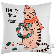 Подушка Этель "Happy New Year" 40х40 см, 100% п/э, велюр 7184196