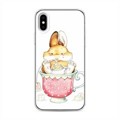 Силиконовый чехол "Заяц в кружке" на Apple iPhone XS (10S) / Айфон Икс Эс Case Place