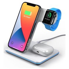 Зарядная станция беспроводная 3 в 1: iPhone, Apple Watch, Airpods, 20 Вт, Deppa