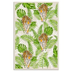 Полотенце Тигр в листьях 39х60 см, беж, хлопок 100%, 200г/м2 7162635 Гранд Стиль
