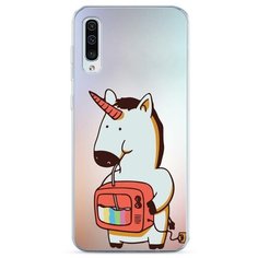 Силиконовый чехол "Единорог и телевизор" на Samsung Galaxy A50 / Самсунг Галакси А50 Case Place