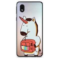 Силиконовый чехол "Единорог и телевизор" на Samsung Galaxy A01 Core / Самсунг Галакси А01 Core Case Place