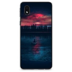 Силиконовый чехол "Лодка в закате" на Samsung Galaxy A01 Core / Самсунг Галакси А01 Core Case Place