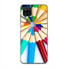 Силиконовый чехол "Цветные карандаши" на Samsung Galaxy A12 / Самсунг Галакси А12 Case Place