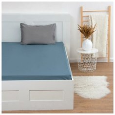 Простыня на резинке Этель 160*200*25 см, цв. серо-голубой, 100% хлопок, ранфорс 6833392