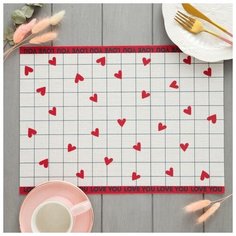 Салфетка на стол "Love is" ПВХ, 40х29 см 5387114 Доляна