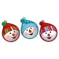 Прихватка овальная Снеговики 16х18 см, микс, поролон, пэ 100% 7162618 Гранд Стиль