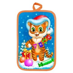 Прихватка прямоугольная Рис.18 22х15 см, микс, поролон, пэ 100% 7162681 Гранд Стиль