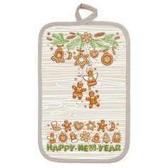 Прихватка Печеньки14х22 см, беж, хлопок 100%, 200г/м2 7162657 Гранд Стиль