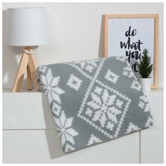 Плед Экономь и Я "Зимние узоры" 150*130см, пл.160 г/м2, 100% п/э 6881741 Этель