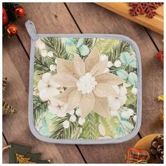 Прихватка "Beautiful Сhristmas" 19х19см, саржа, 100% х/л,ватин 250г/м2 5077885 Этель