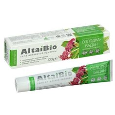 Зубная паста AltaiBio для профилактики кариеса солодка бадан, 75 мл