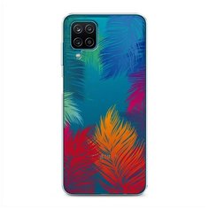 Силиконовый чехол "Рамка из перьев" на Samsung Galaxy A12 / Самсунг Галакси А12 Case Place