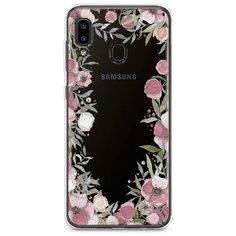 Силиконовый чехол "Розовая цветочная рамка" на Samsung Galaxy A30 / Самсунг Галакси А30 Case Place