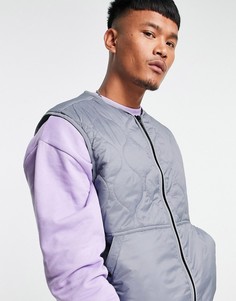 Серый стеганый жилет ASOS DESIGN