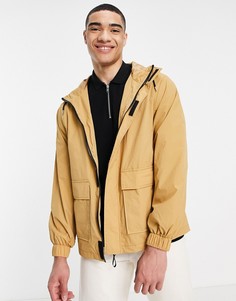 Бежевая водонепроницаемая куртка-дождевик ASOS DESIGN-Серый
