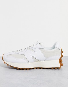 Белые кроссовки премиум-класса с атласными вставками New Balance 327-Белый