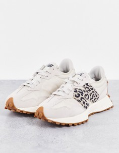 Светлые кроссовки с леопардовым принтом New Balance 327 – эксклюзивно для ASOS-Светло-бежевый цвет
