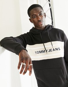 Худи черного цвета с логотипом в стиле колор блок на груди Tommy Jeans-Черный цвет