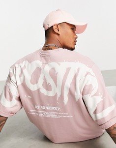 Светло-розовая oversized-футболка от комплекта Liquor N Poker Hockey Club-Розовый цвет