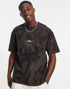 Черно-коричневая выбеленная oversized-футболка с логотипом Good For Nothing-Разноцветный